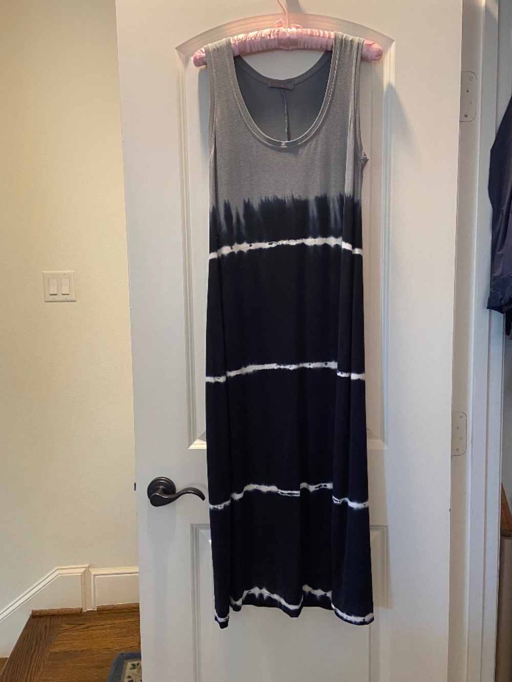 Versatile Maxi Tank Sun Dress; Pull On; Stretch; Grey, Black; Beach; Travel; Sm
